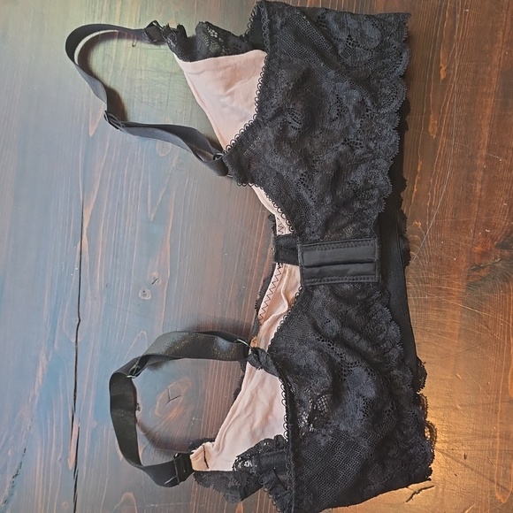 Seraphine Black Lace Underwire Nursing Bra Maternity Size 34D - Picture 2 of 3
